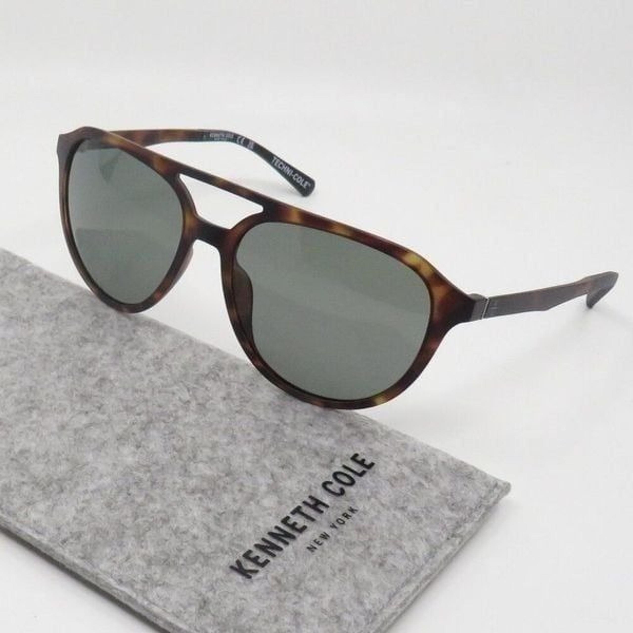 Kenneth Cole Reaction Polarized New KC7261 Dark Havana/Green Sunglasses