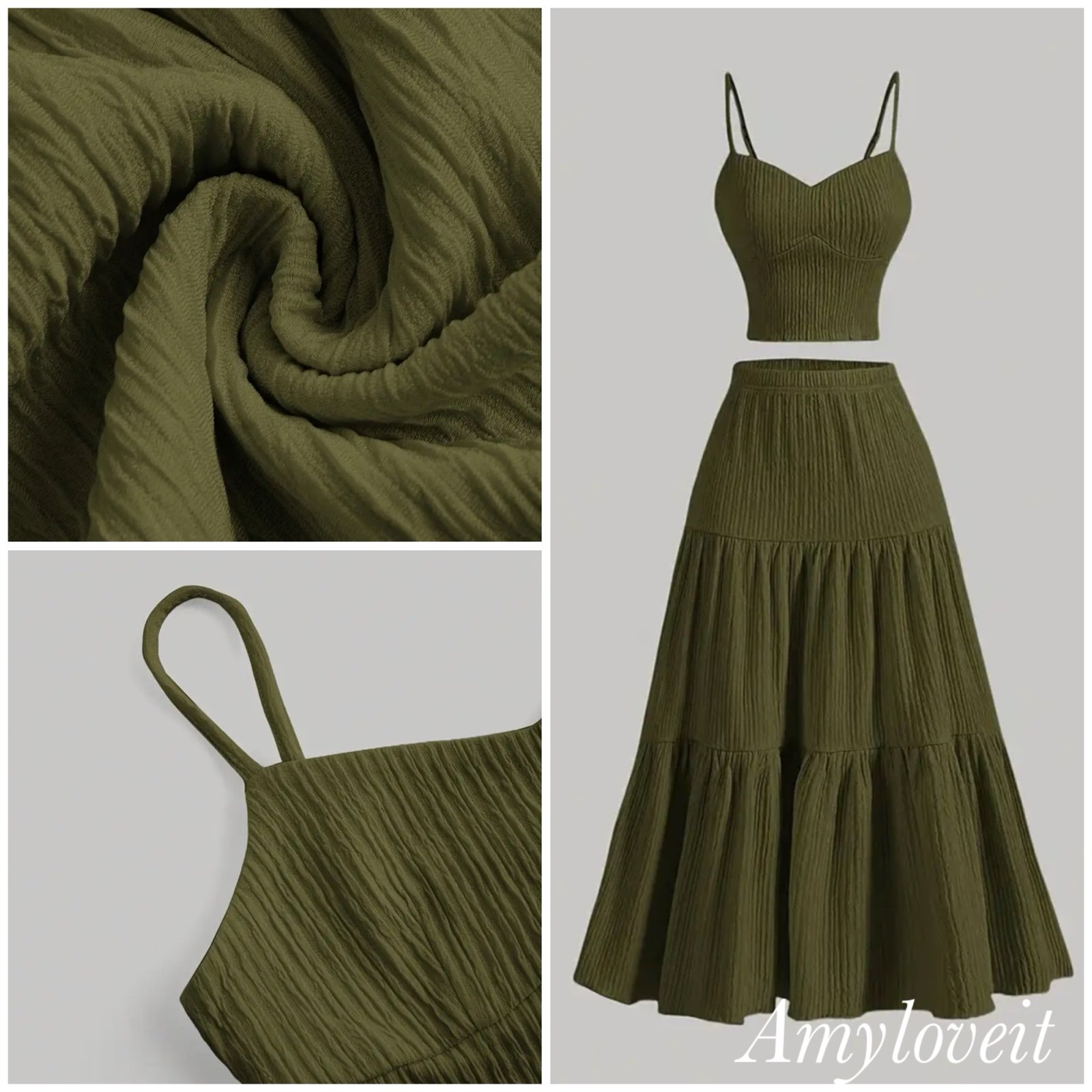 Camisole Top And Ruffle Hem A-Line Maxi Skirt Set