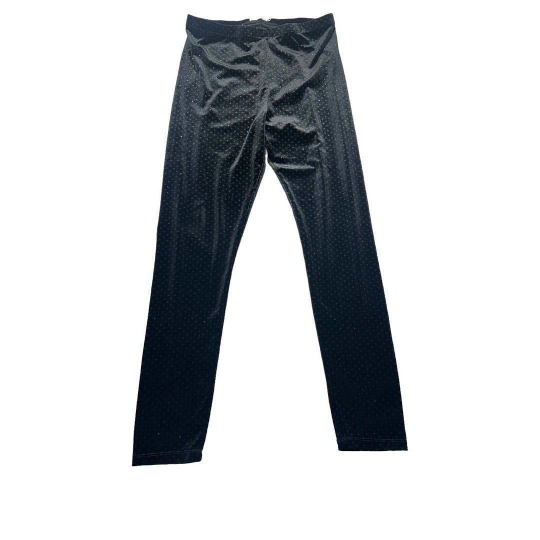 JW Los Angeles Johnny Was Black Velour Pants Women Medium Pull On