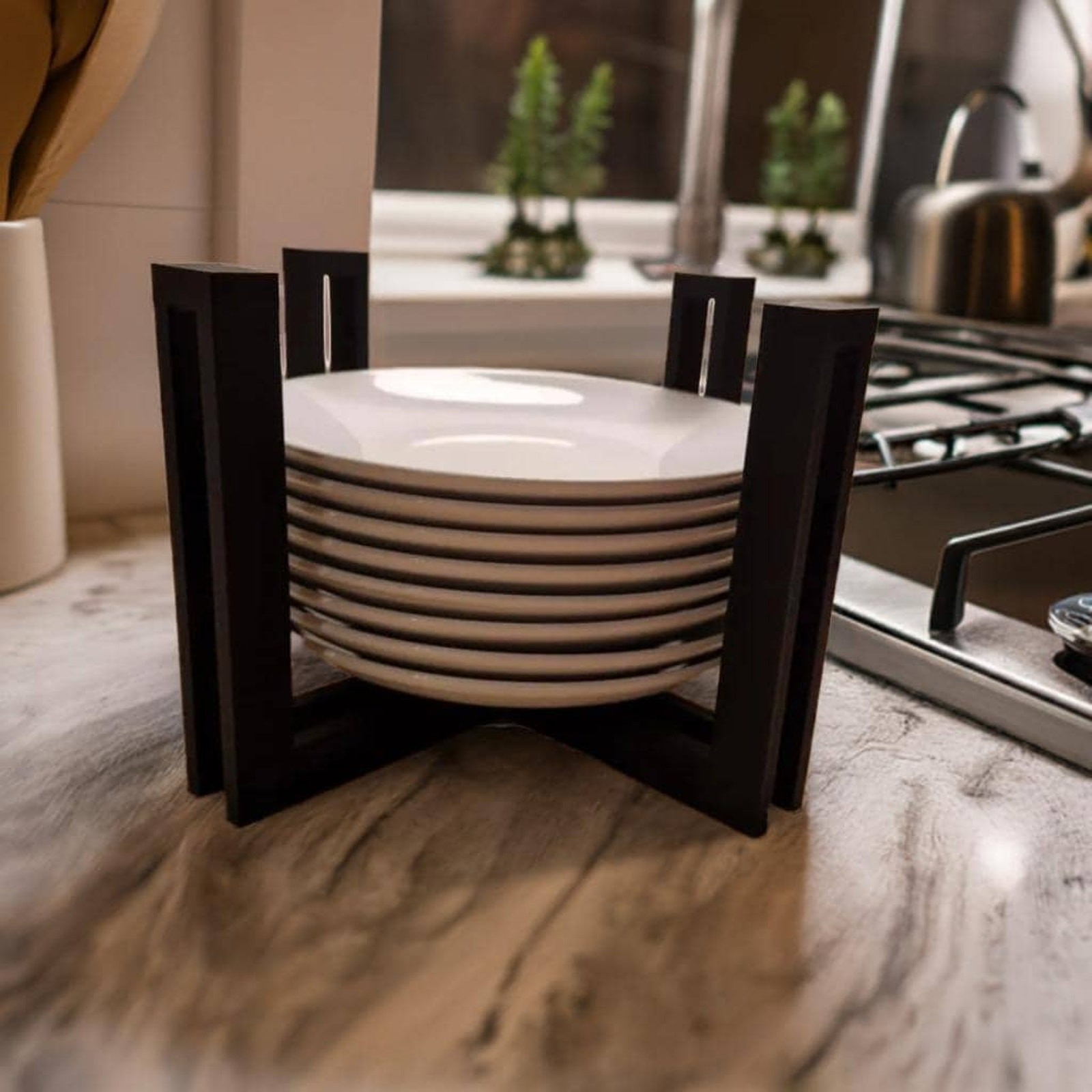 Modern Plate Display Stand | Decorative Plate Holder | Kitchen Tableware Rack |