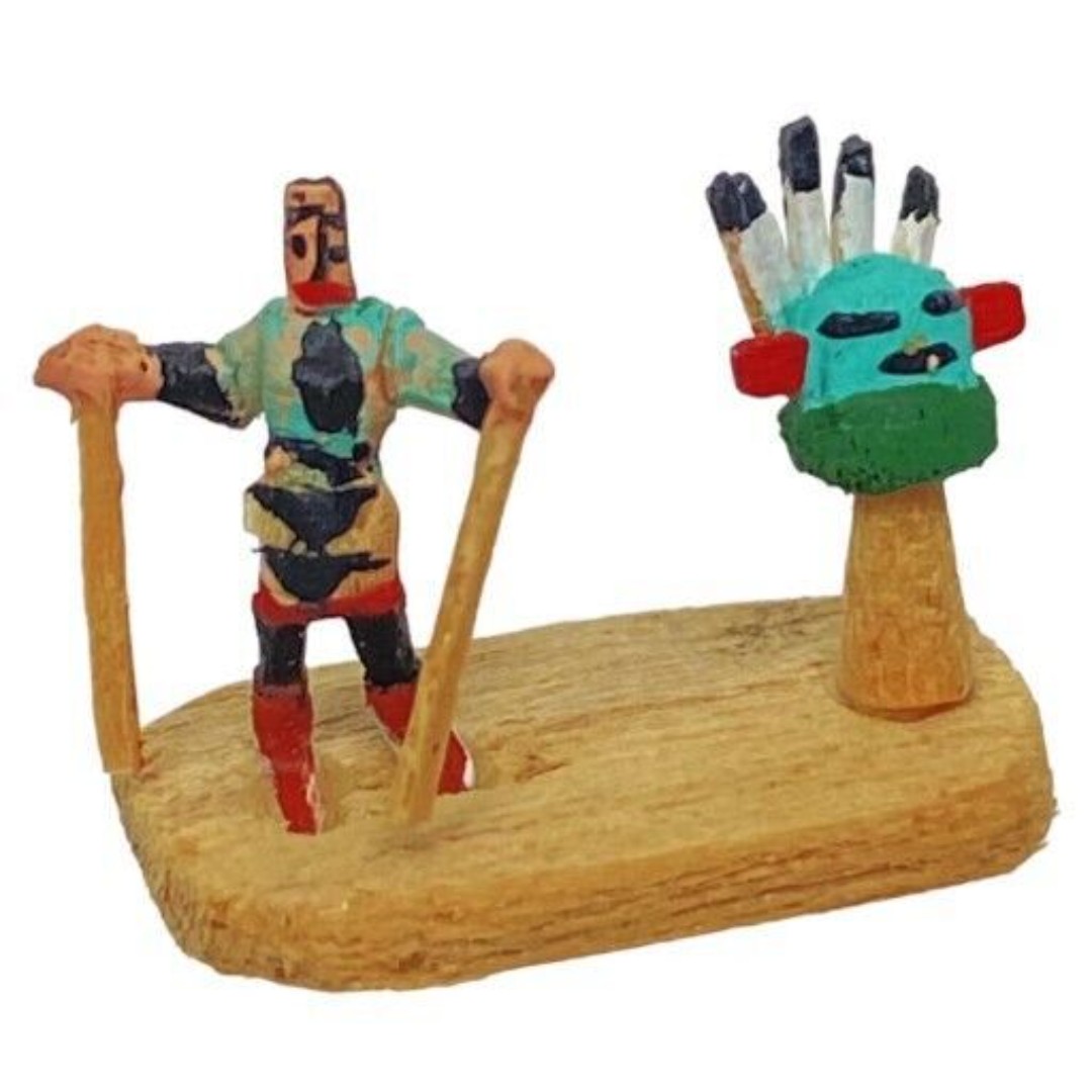 Kachina Miniature Doll Figure with Mask Micro-mini Antelope Dancer by Mae Hunch
