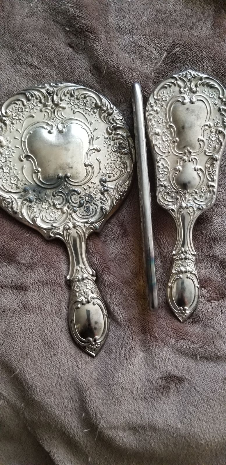 Vintage Comb Brush and Mirror