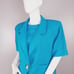 Leslie Fay Women's Sheath Dress Suit Size 14 Blue Short Sleeve Blazer Vintage