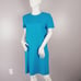 Leslie Fay Women's Sheath Dress Suit Size 14 Blue Short Sleeve Blazer Vintage