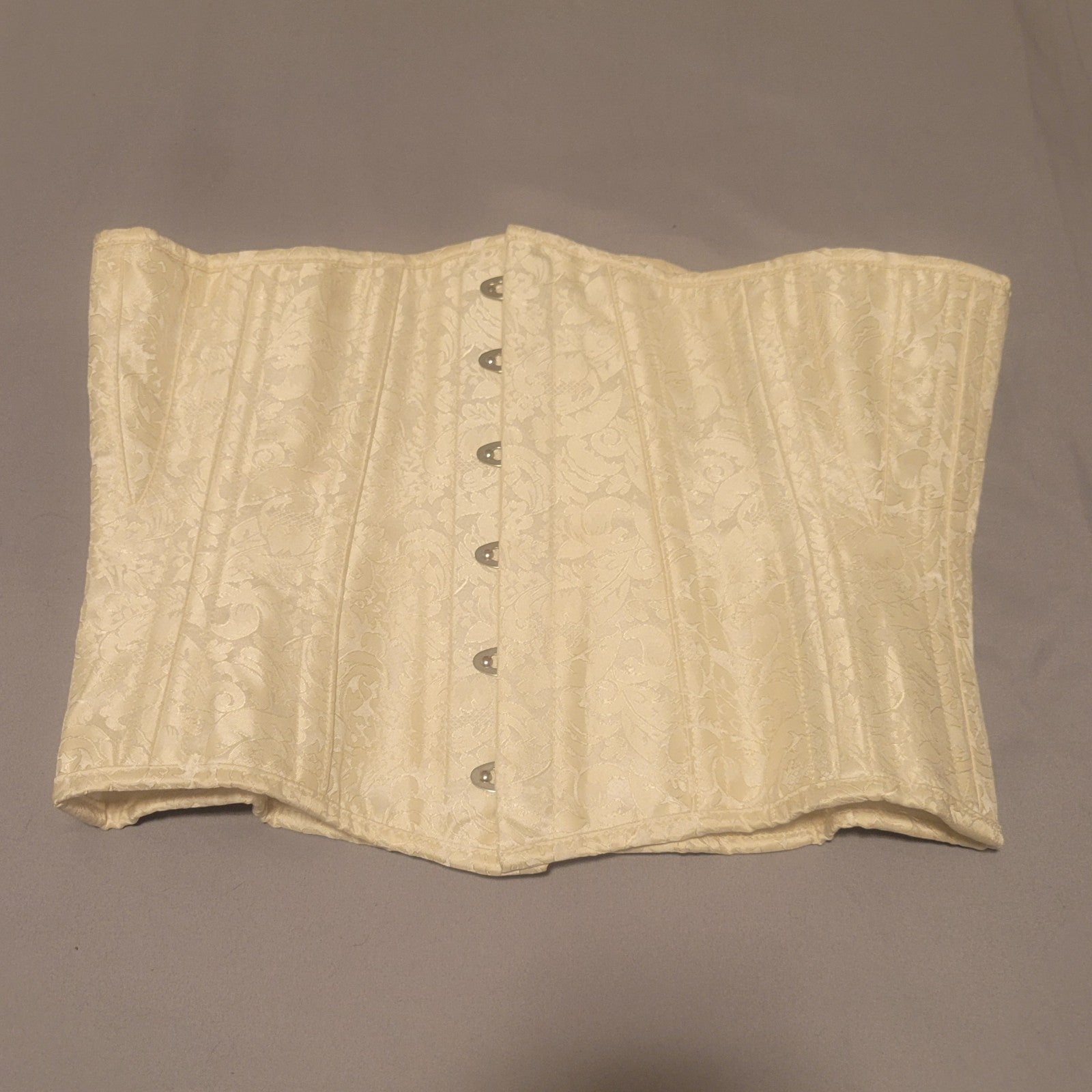 White Brocade Underbust Corset