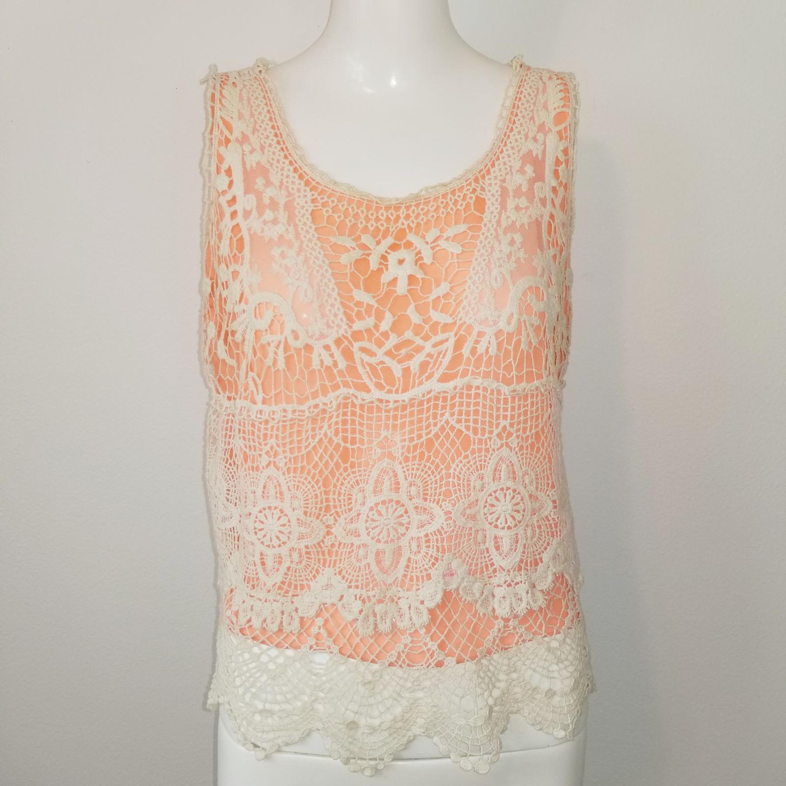 Staring At Stars UO Orange Crochet Tank