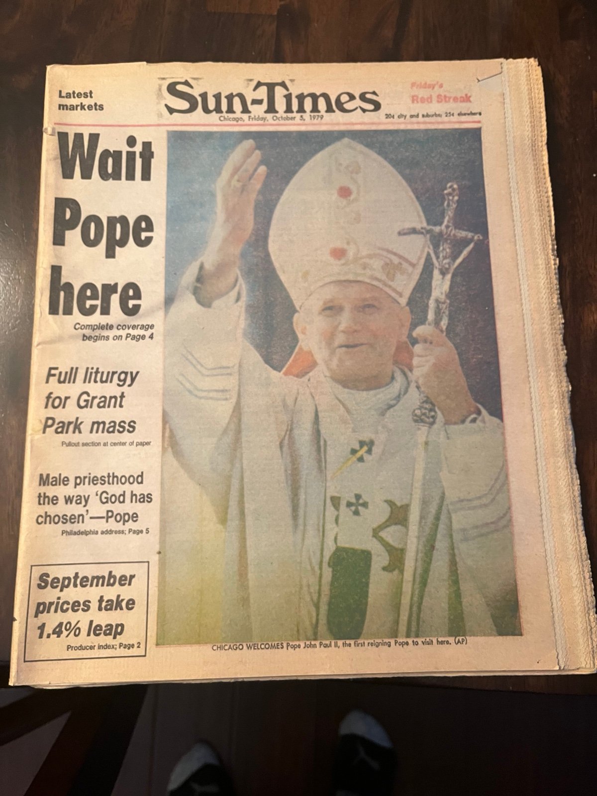 Sun-Times Pope John Paul II Oct 5, 1979