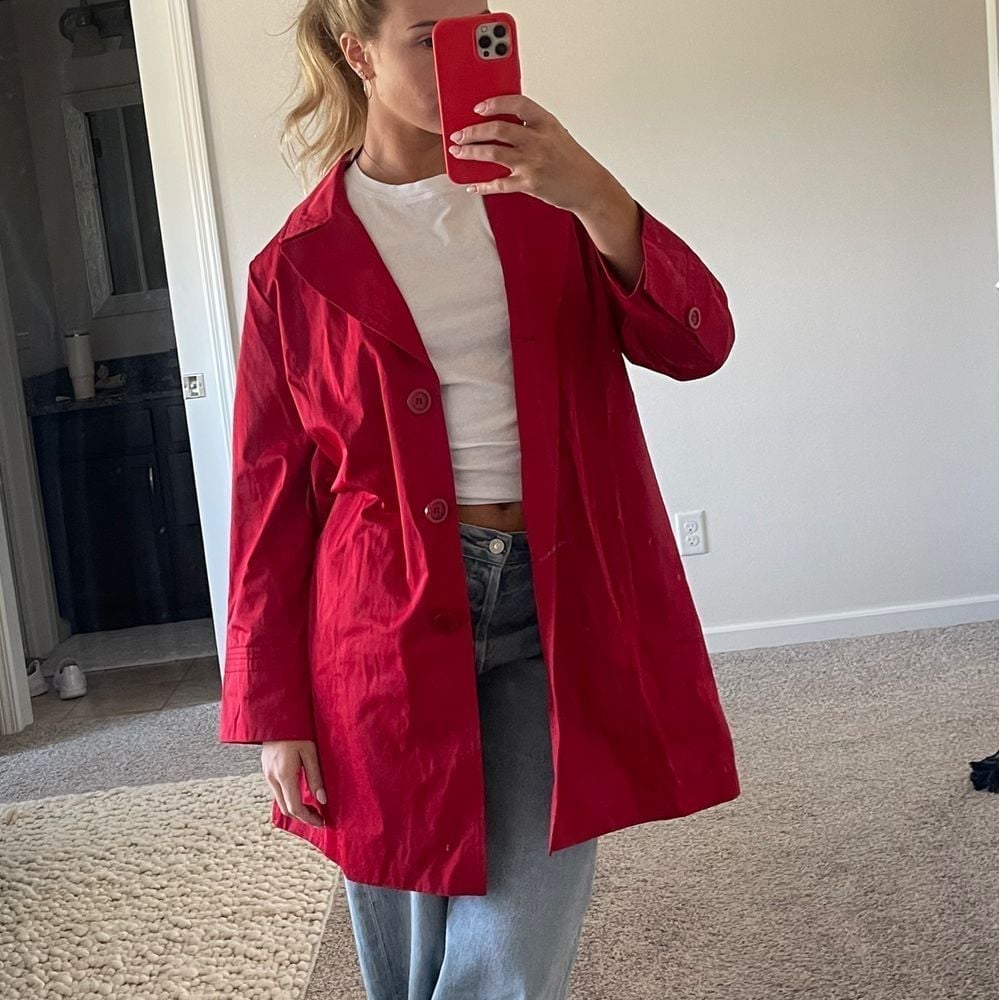 Vintage Talbots Red Classic Trench Coat