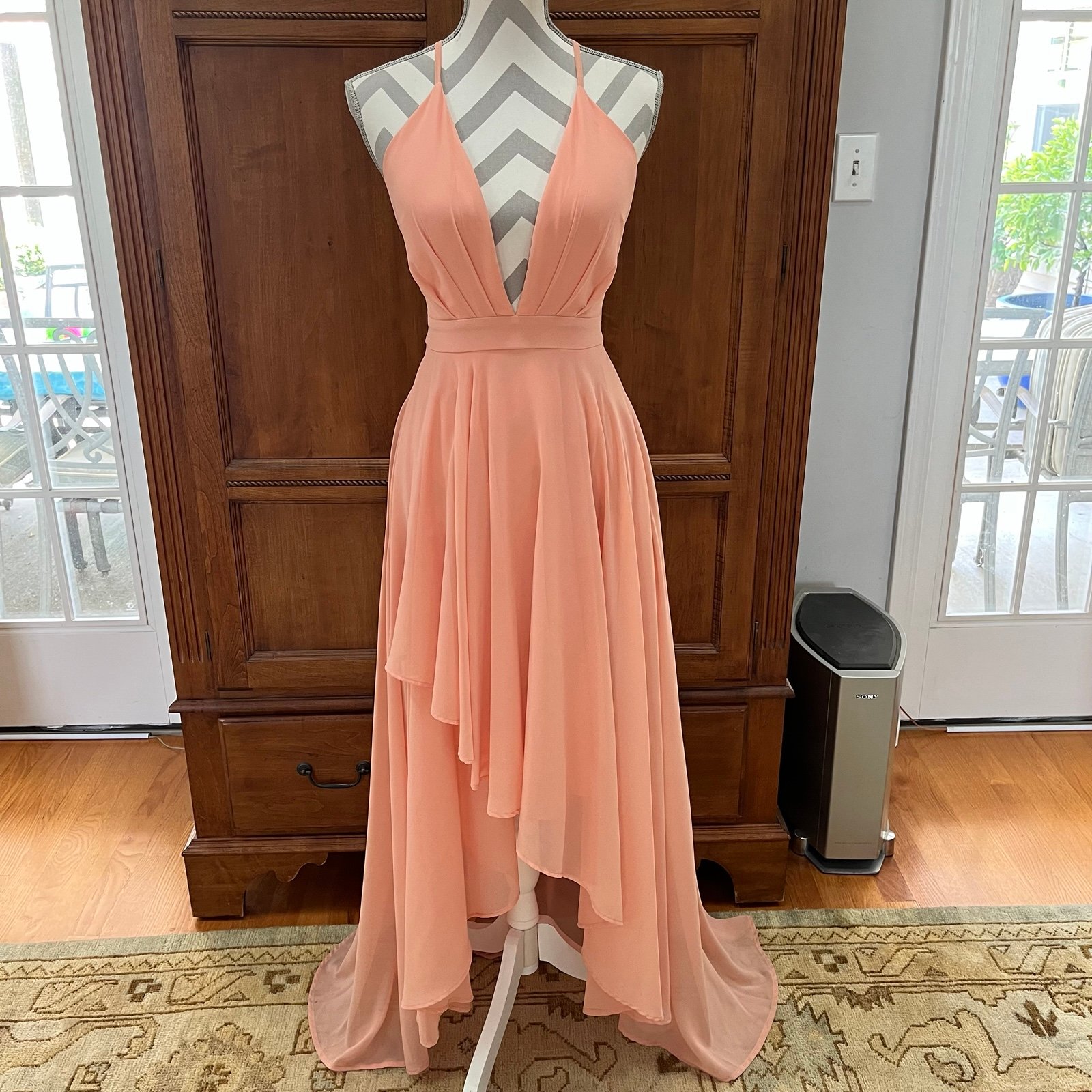 Pink High Low Maxi Dress