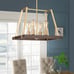 Rustic farmhouse brown and gold 4-Light pendant light lighting