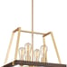 Rustic farmhouse brown and gold 4-Light pendant light lighting