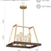 Rustic farmhouse brown and gold 4-Light pendant light lighting
