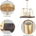 Rustic farmhouse brown and gold 4-Light pendant light lighting