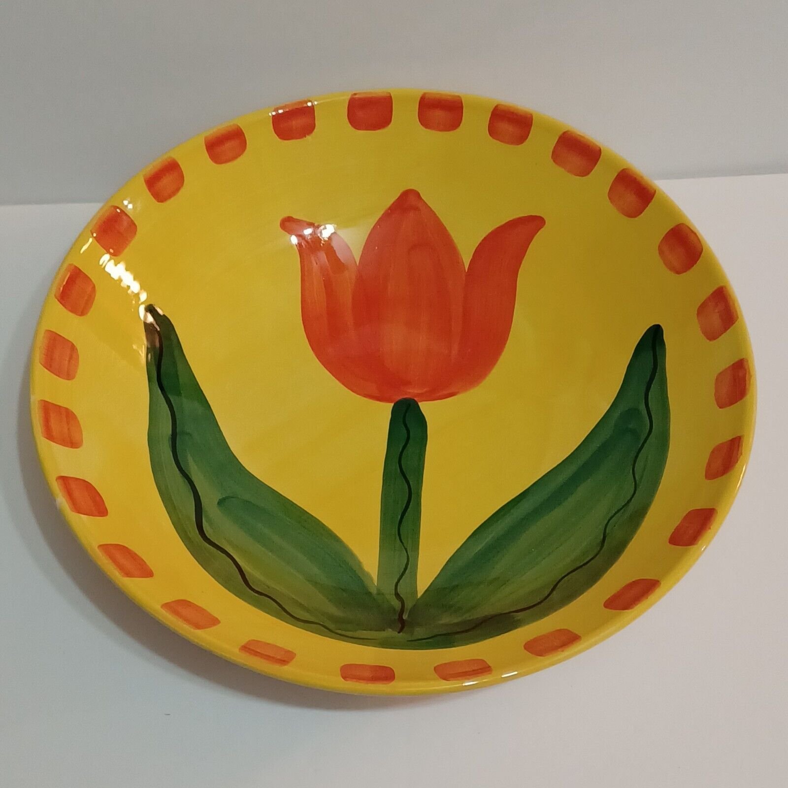 LA GIOCONDA HAND MADE IN ITALY TULIP Bowl Large 13 inch 4lb Bowl! EUC!