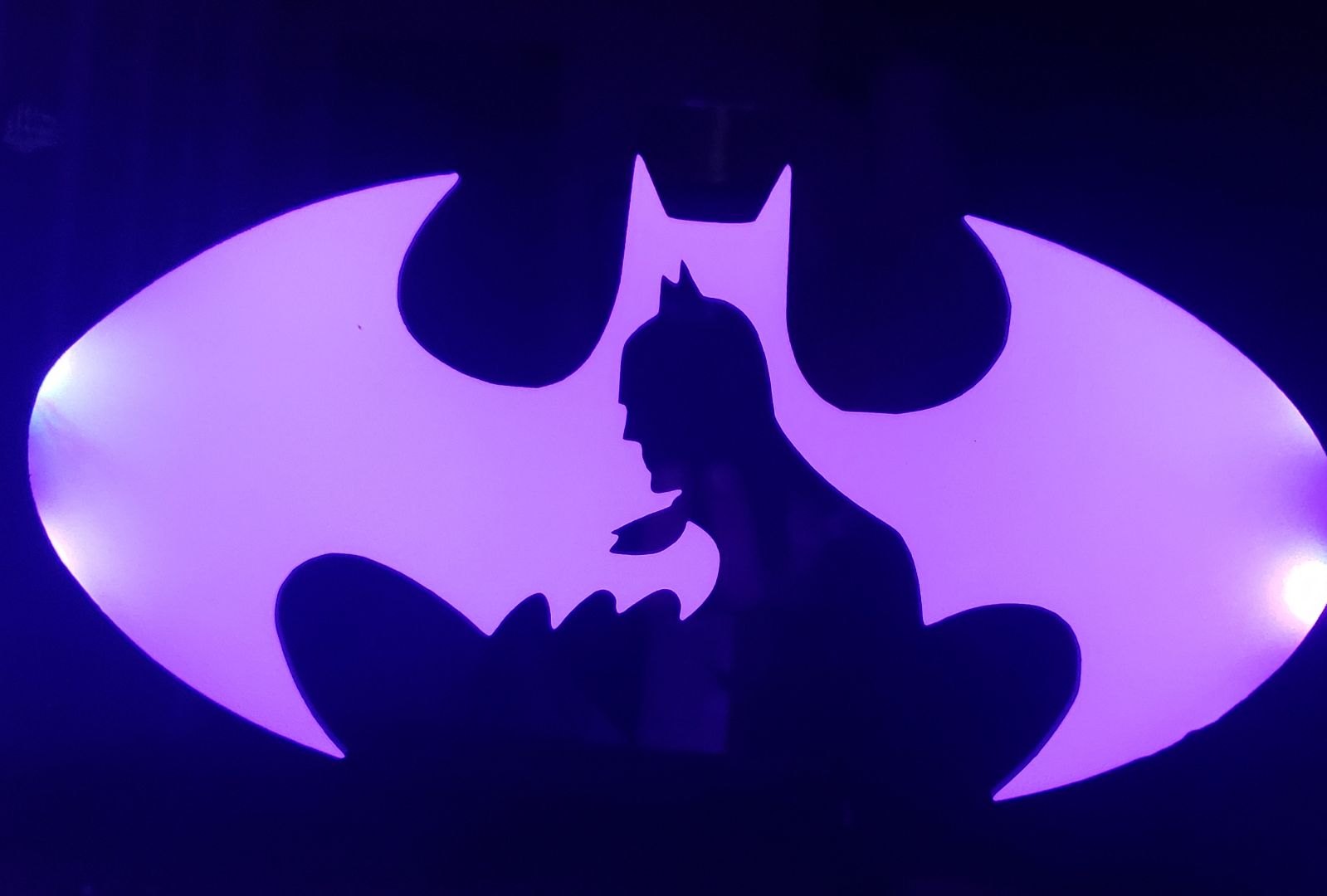 Batman etched lighted mirror