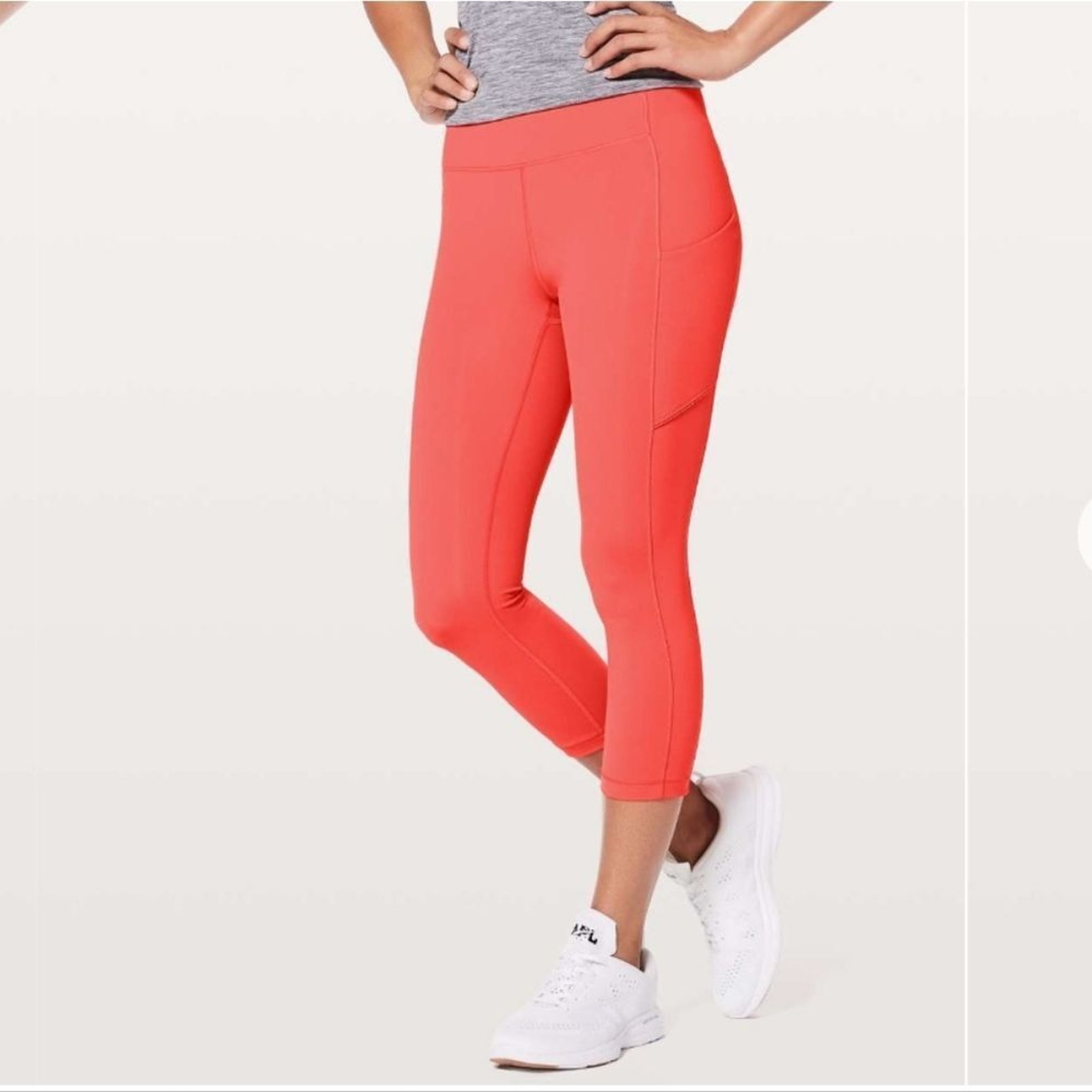 Lululemon Speed Up Crop 21 Leggings Red Orange Womens Size 8