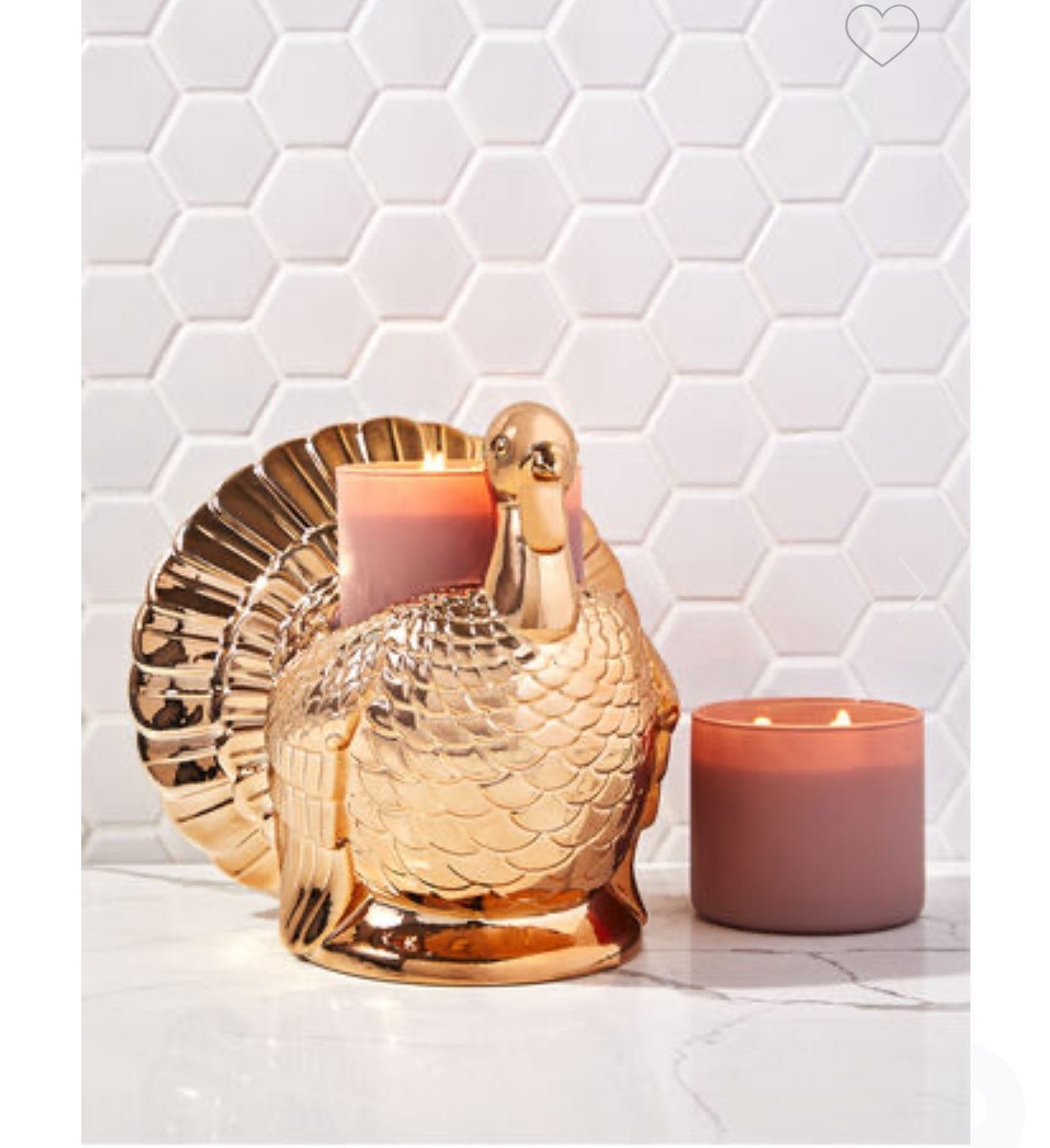 Bath and body works GOLDEN TURKEY PEDESTAL 3-Wick Candle Holder