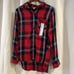Woolrich Shirt Womens Large Long Sleeve Plaid Button Up Flannel Pocket Cotton