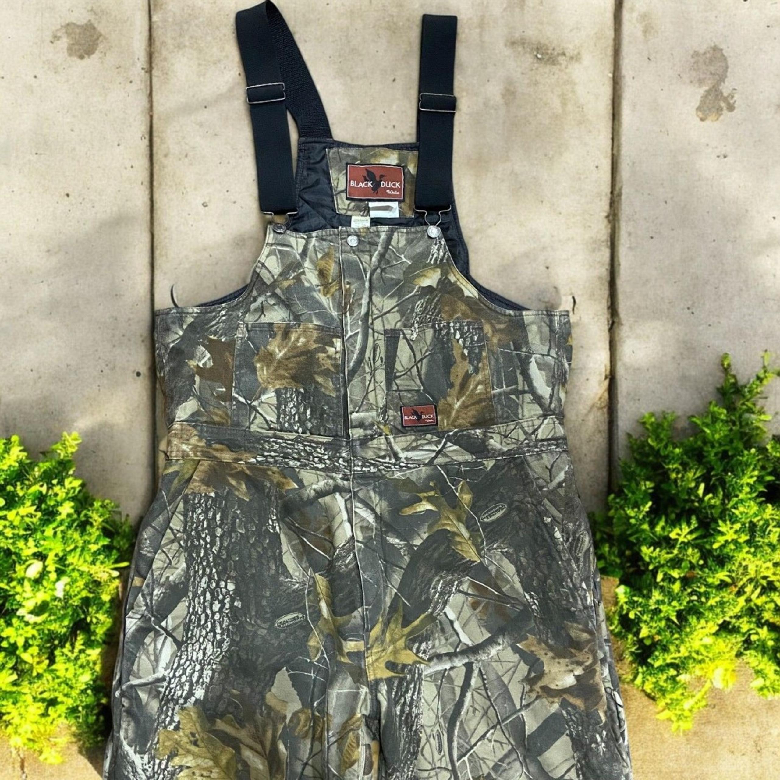 Walls Black Duck Outdoors Real Tree Camo Bib Overalls Insulated Men's Size Large