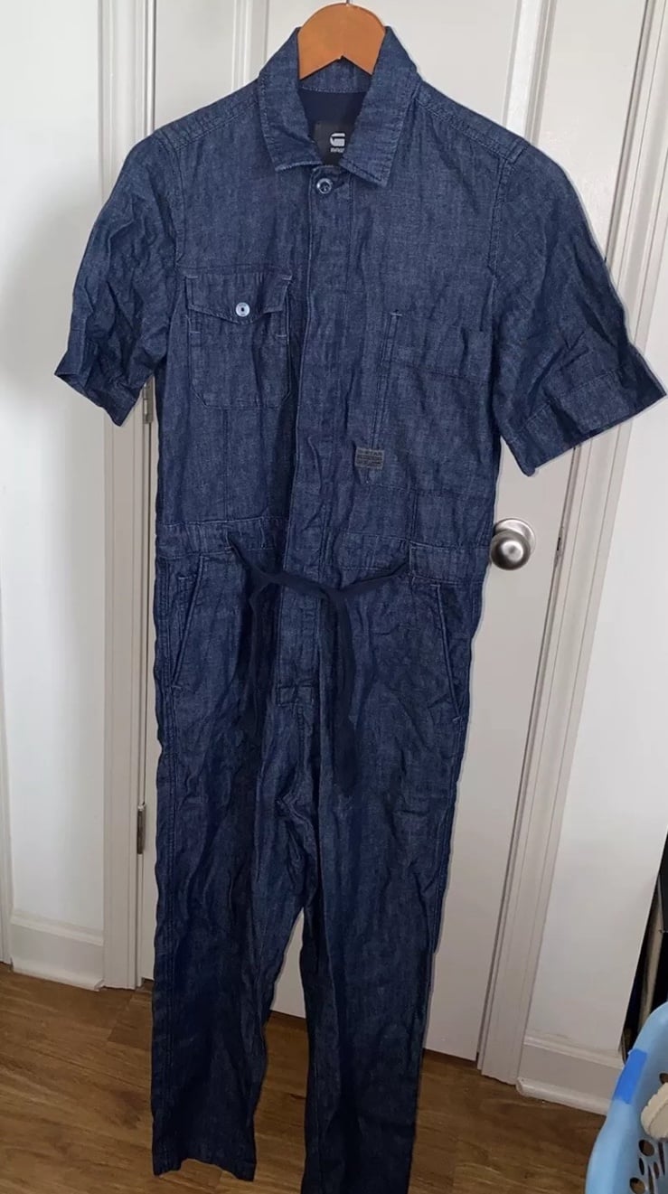 G-Star Raw Denim Cotton Army Jumpsuit Women's Size XS Indigo