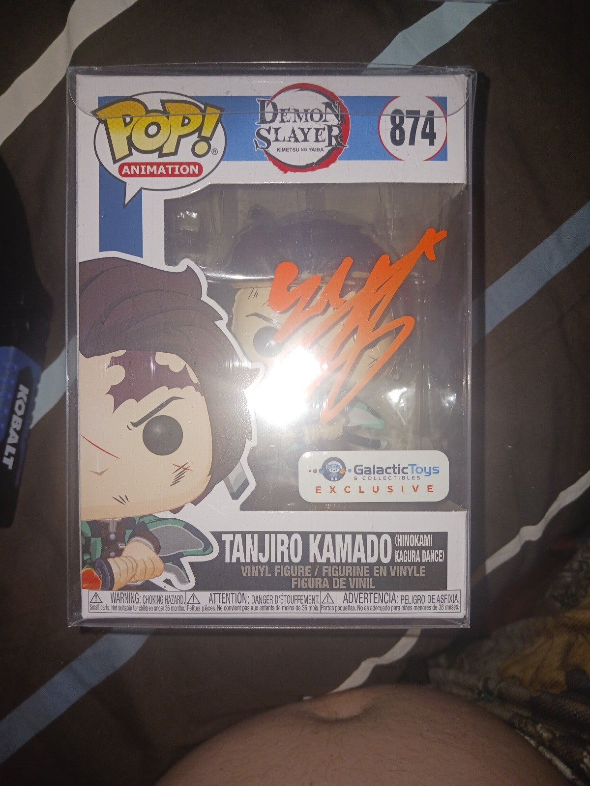 Autographed Funko Pop! #874 Tanjiro Kamado JSA Certified Galactic Toys Exclusive