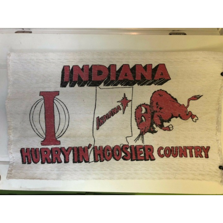 RARE! Indiana Hoosiers Hurryin’ Hoosier Country Red Buffalo Mascot Rug 24 X 45 