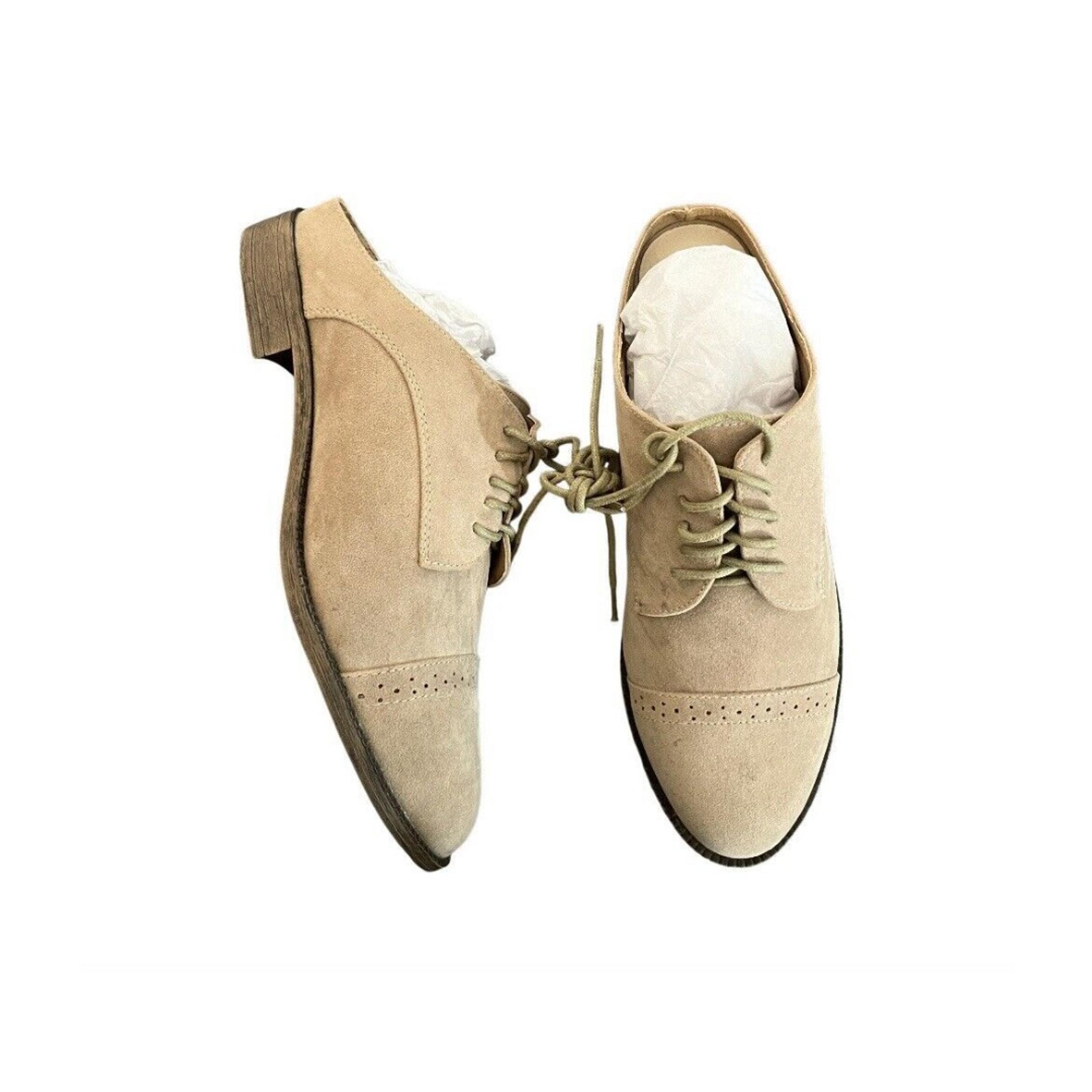 Shoe dazzle Suede Oxford Slip on Tie Shoes Size 10