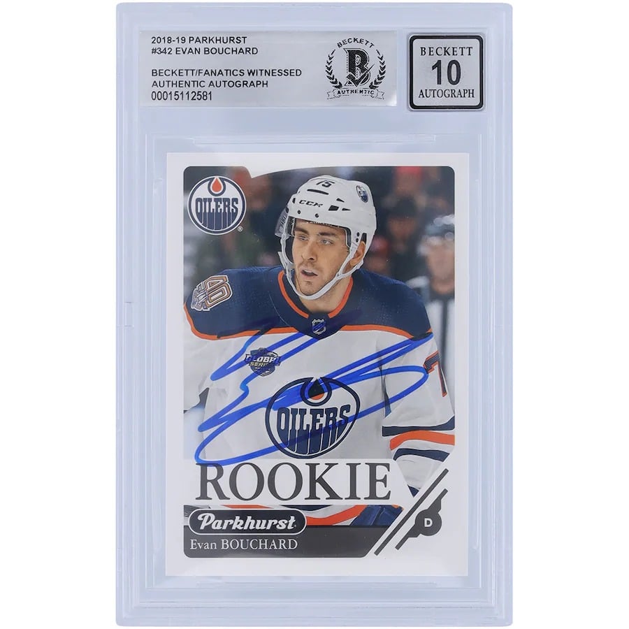 Evan Bouchard Edmonton Oilers Autographed 2018-19 Upper Deck Parkhurst #342