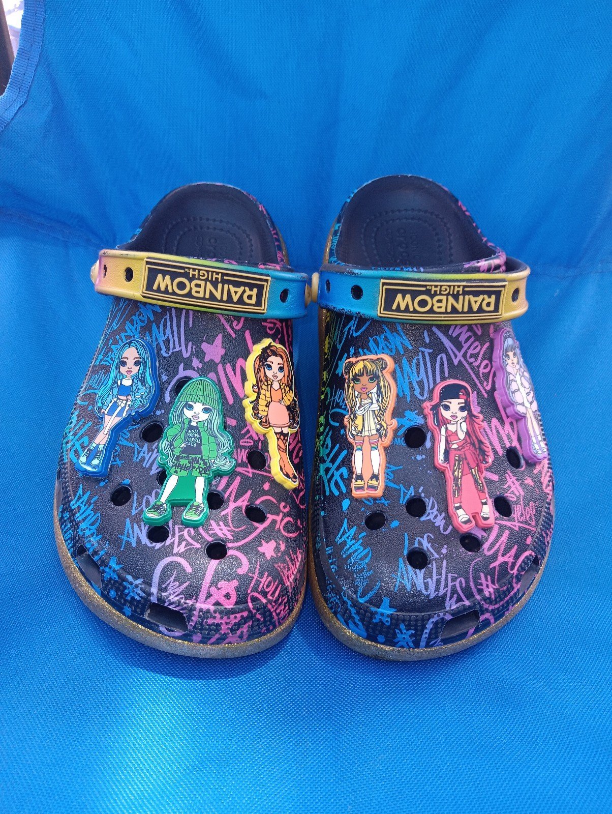 Crocs Rainbow High Gold Glitter Clogs