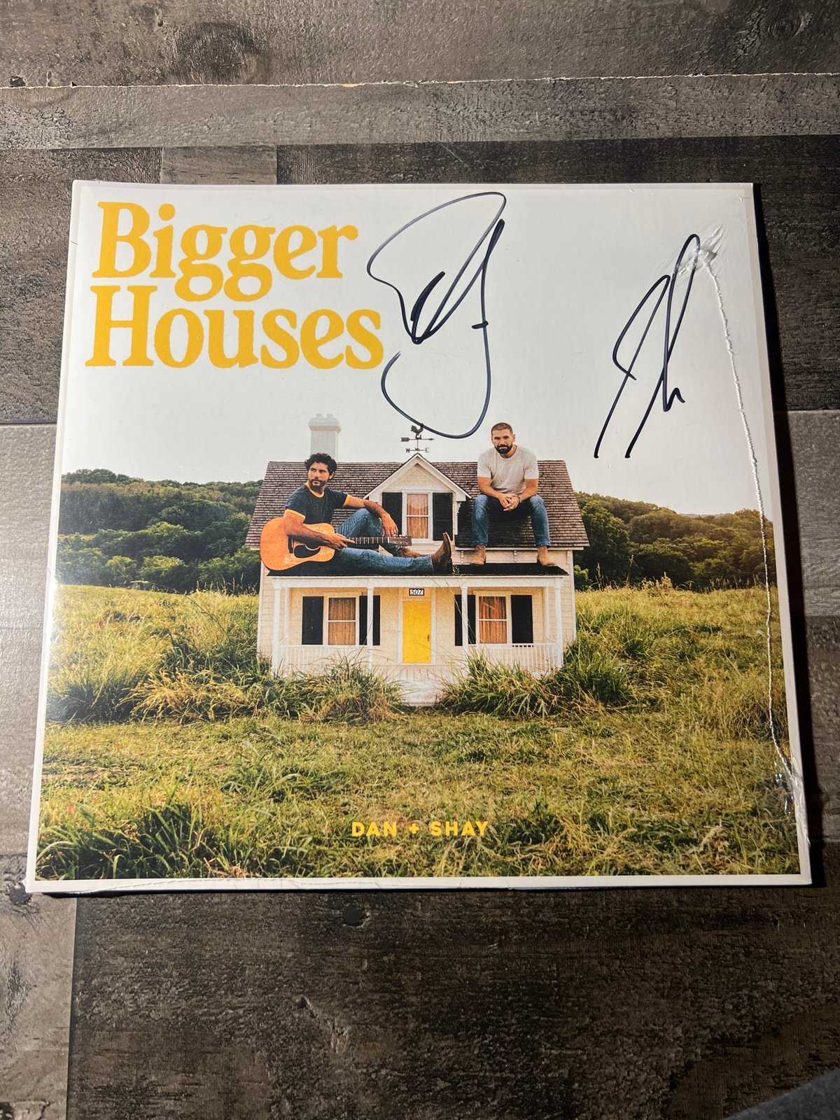 Dan and Shay signed autographed Bigger Houses vinyl