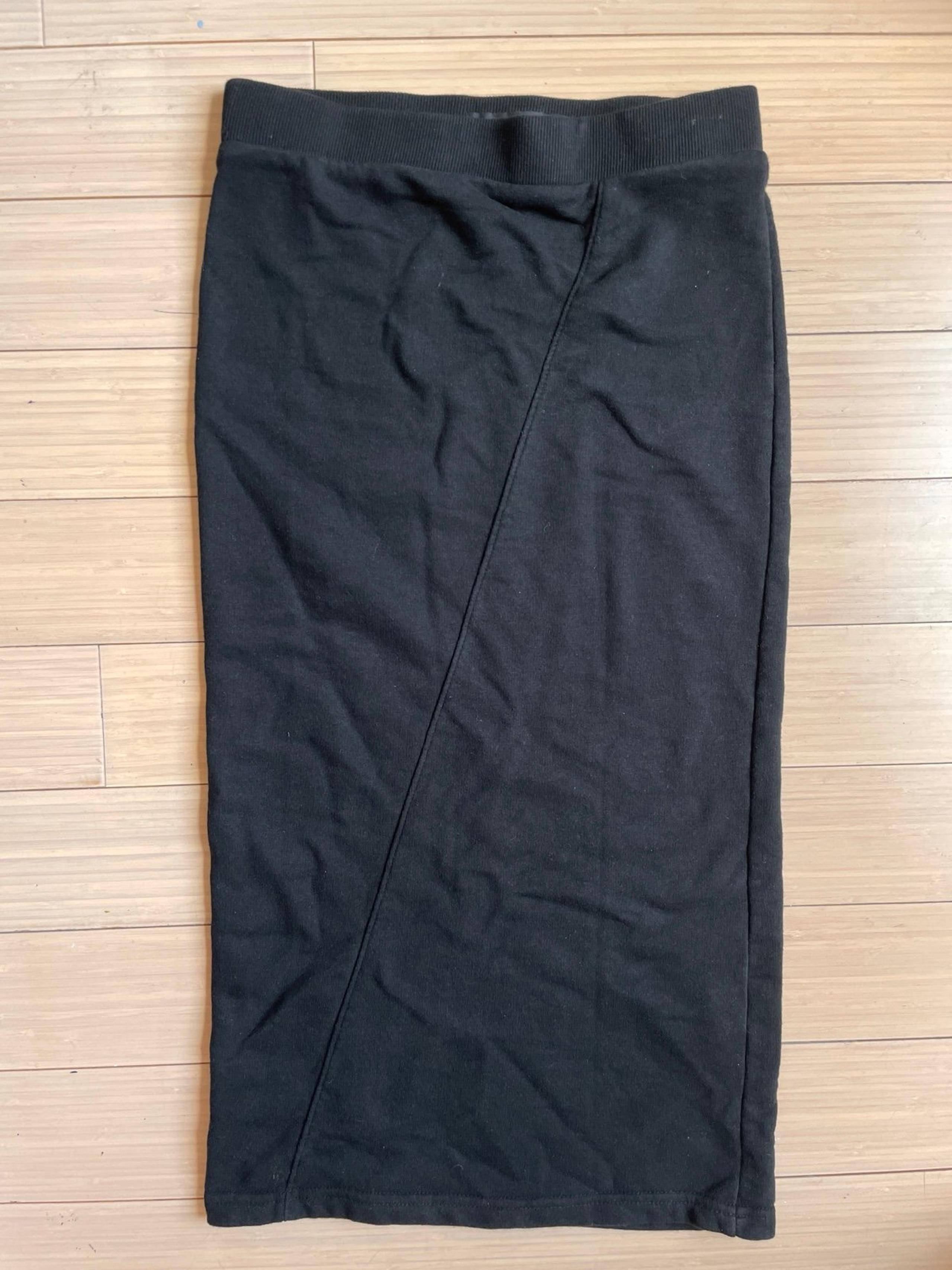 Zara Black Cross Pleat Straight Pencil Skirt Size Small