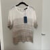 Piazza Sempione White and Gold Crochet Made in Italy Casual Sweater NWT
