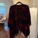 Muji Women's Stole Red Navy Black Wool Yak Shawl shawl