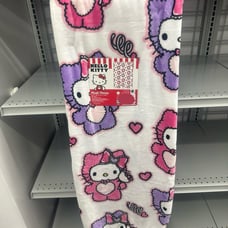 Hello Kitty Pink and Purple Teddy Bears Plush Throw Blanket
