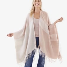 Soia & Kyo Soft Woven Scarfigan Scarf Crossover Shawl Wrap with Fringe