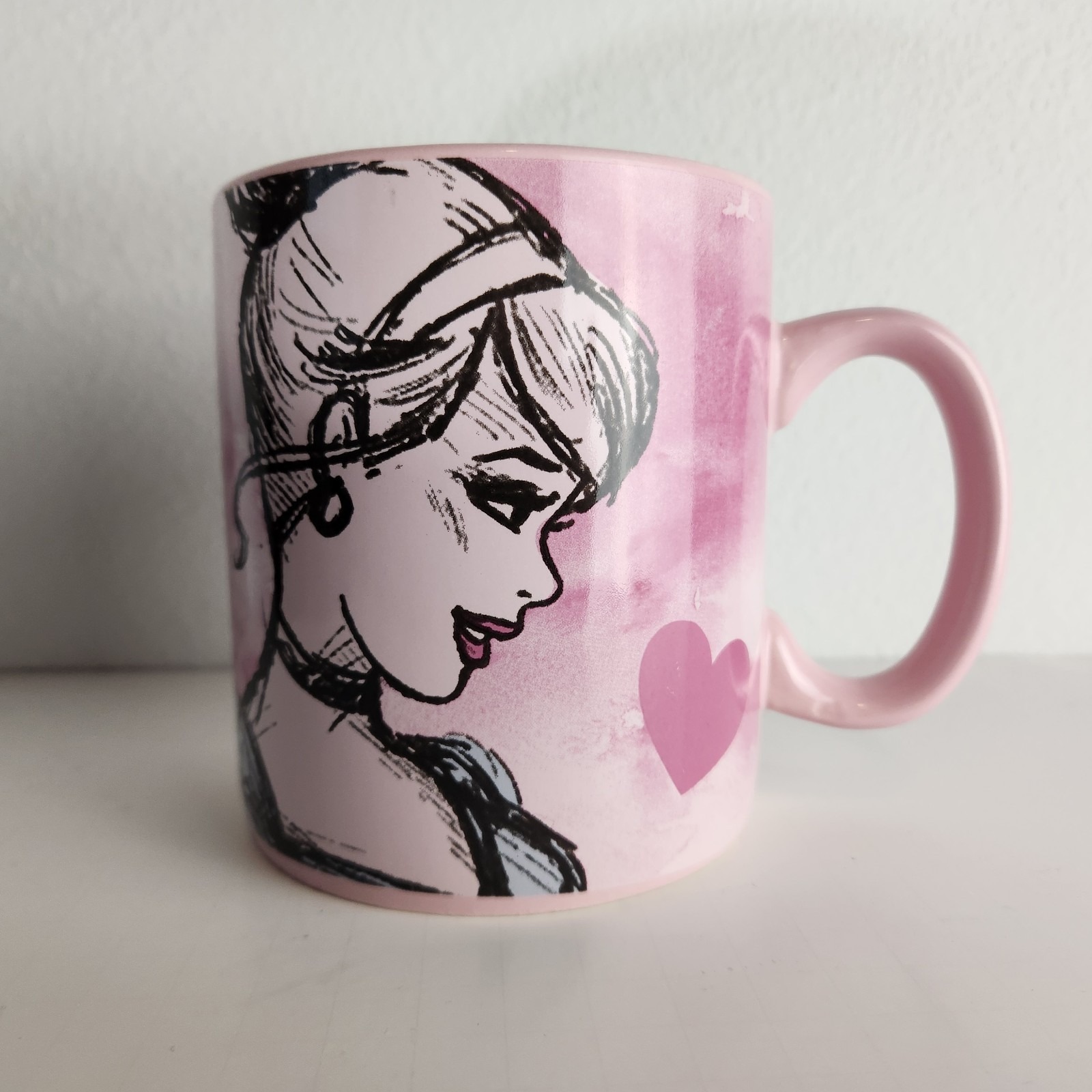 Disney Cinderella Large Coffee Mug Cup A DREAM IS A WISH YOUR HEART MAKES Pink