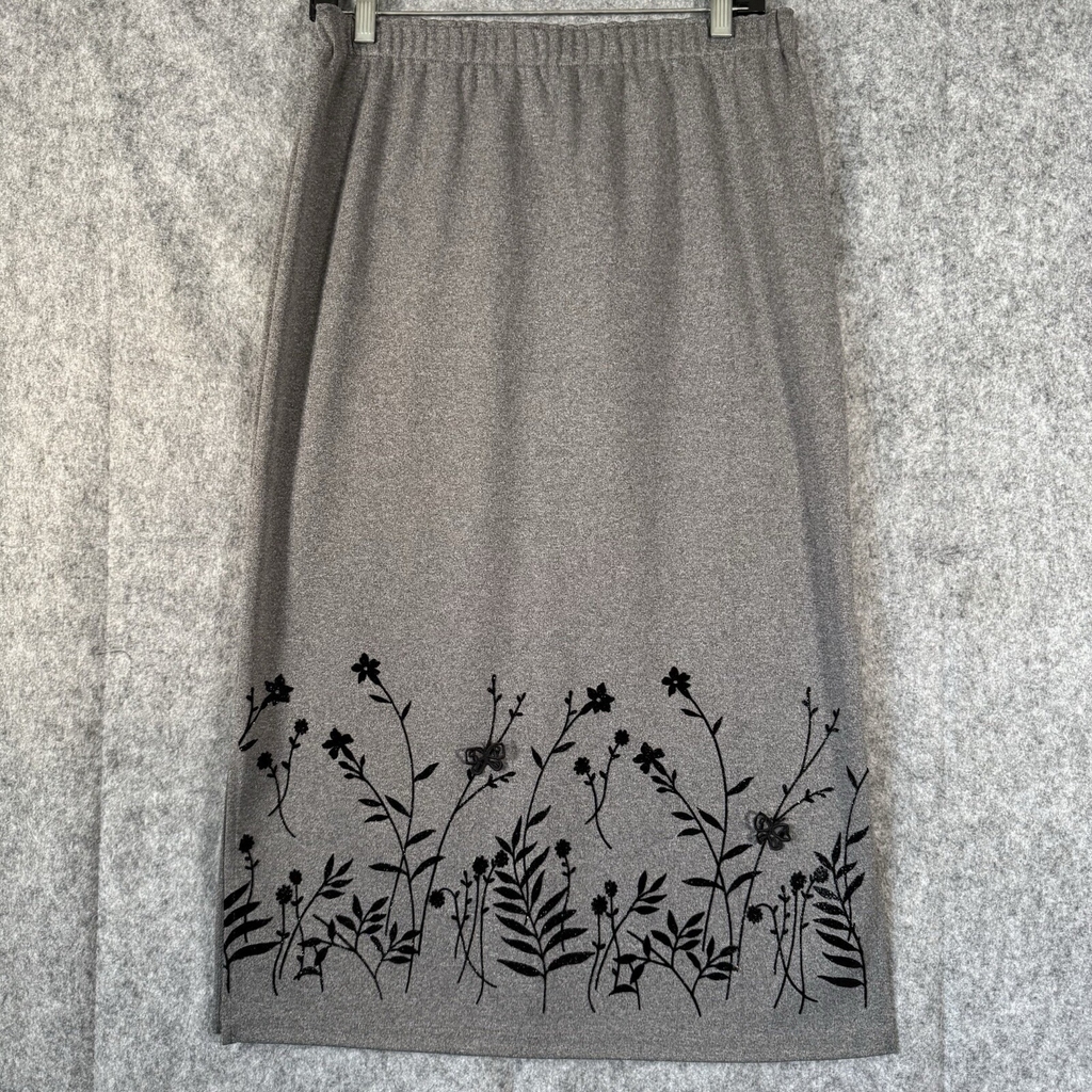 Vintage Midi Skirt Size Large Burnout Velvet Whimsigoth Fairy Grunge Butterfly