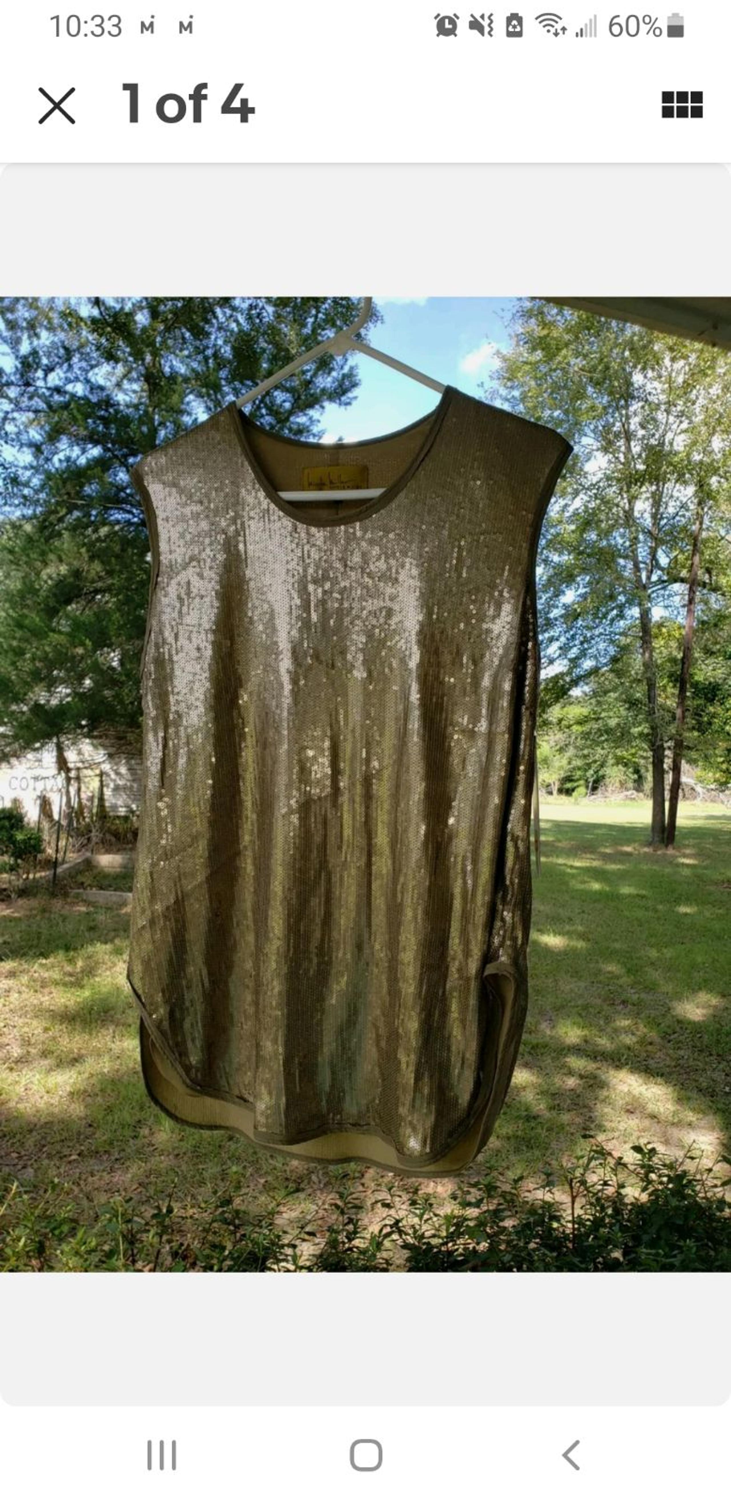 Nicole Miller gold sequin top