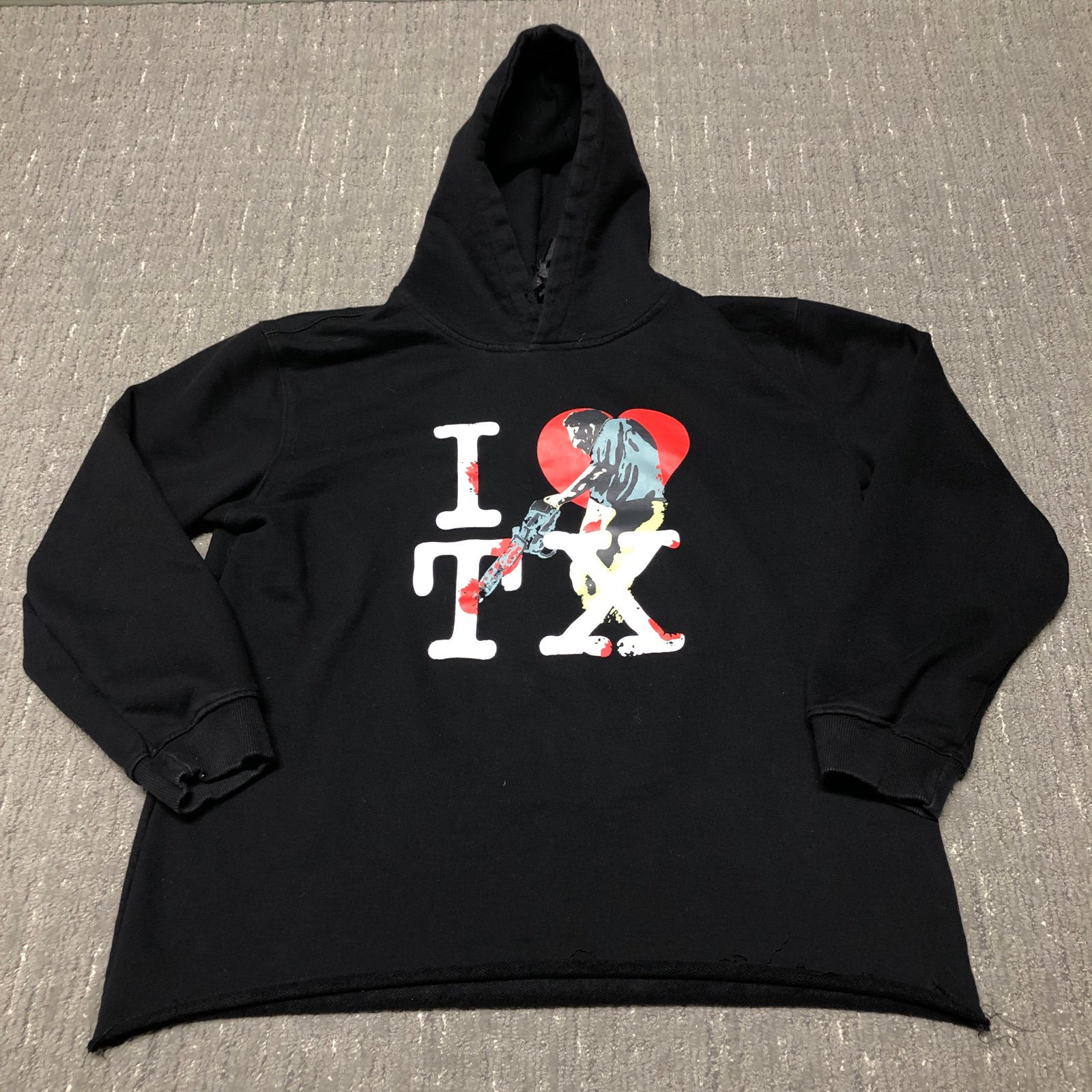 VLONE Texas Chainsaw Massacre Leatherface Pullover Hoodie Size L Black