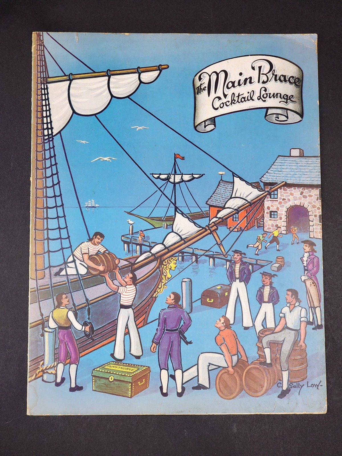 Vintage Main Brace Cocktail Lounge Menu Hawthorne Hotel Salem, MA Very RARE