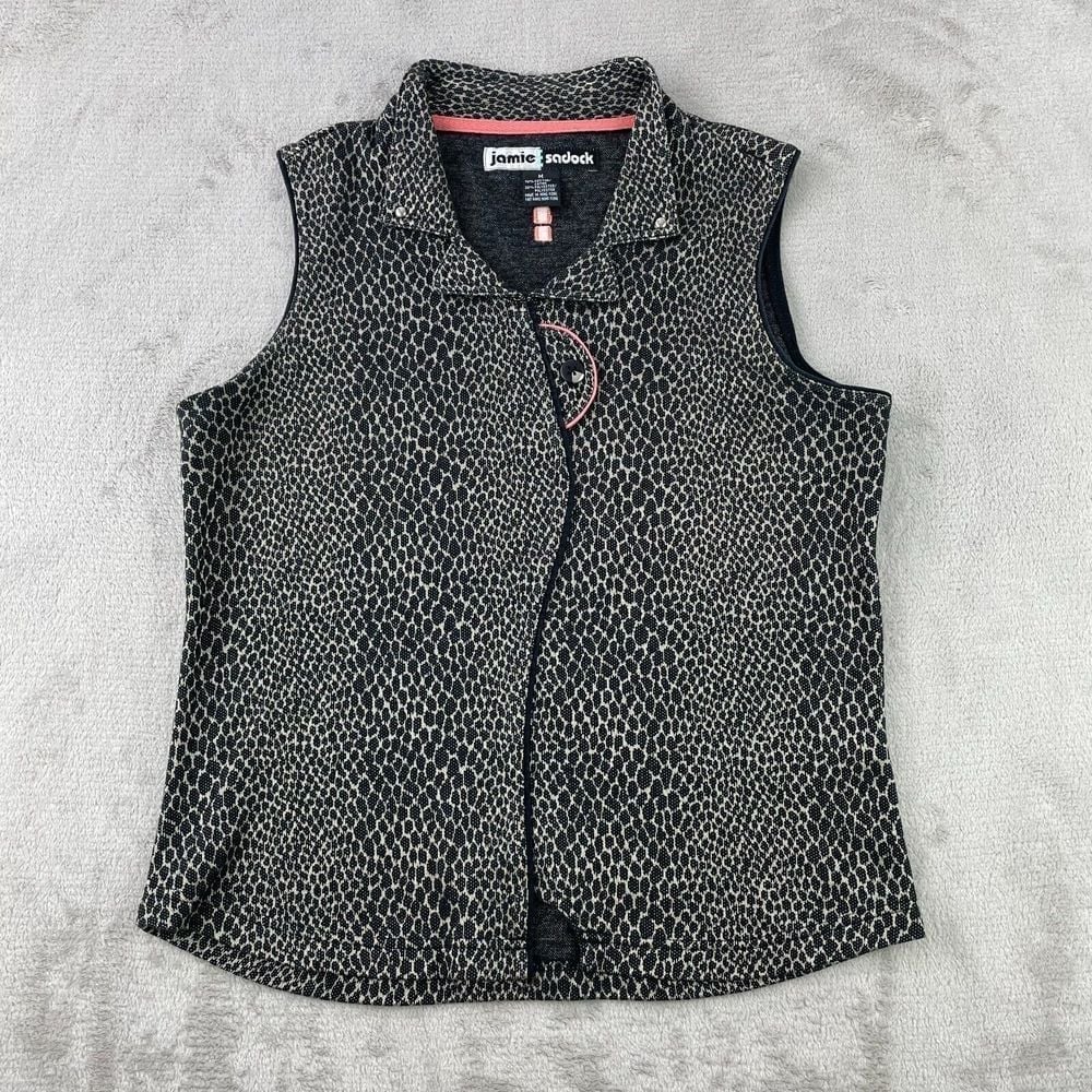 Jamie Sadock Sleeveless Top Women Medium Leopard Print Golf PikleBall Active