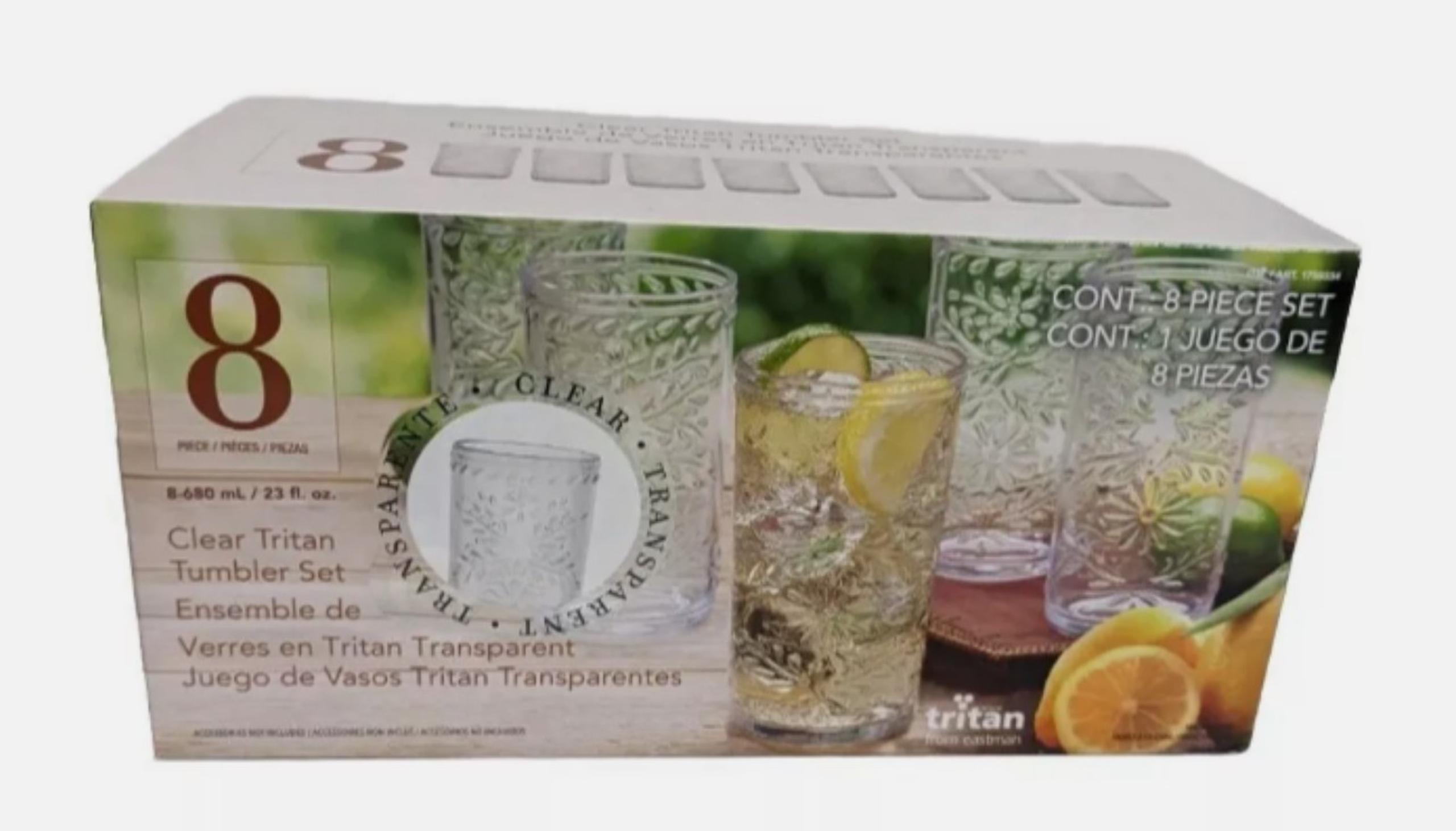 Tritan from Eastman clear tumbler 8piece set