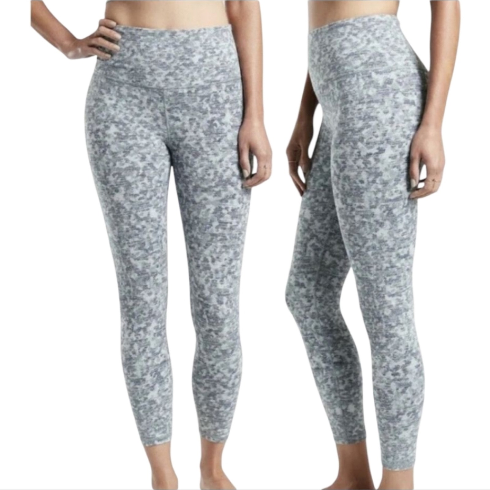 ATHLETA Elation Textured Tight Meadow Snowfall Blue Workout Plus Size 1X New