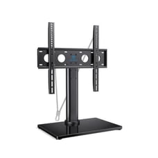 Perlesmith Adjustable Height Universal TV Stand w/ Tempered Glass Base PSTVS05