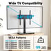 Perlesmith Adjustable Height Universal TV Stand w/ Tempered Glass Base PSTVS05