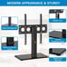 Perlesmith Adjustable Height Universal TV Stand w/ Tempered Glass Base PSTVS05