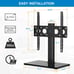 Perlesmith Adjustable Height Universal TV Stand w/ Tempered Glass Base PSTVS05