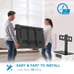 Perlesmith Adjustable Height Universal TV Stand w/ Tempered Glass Base PSTVS05
