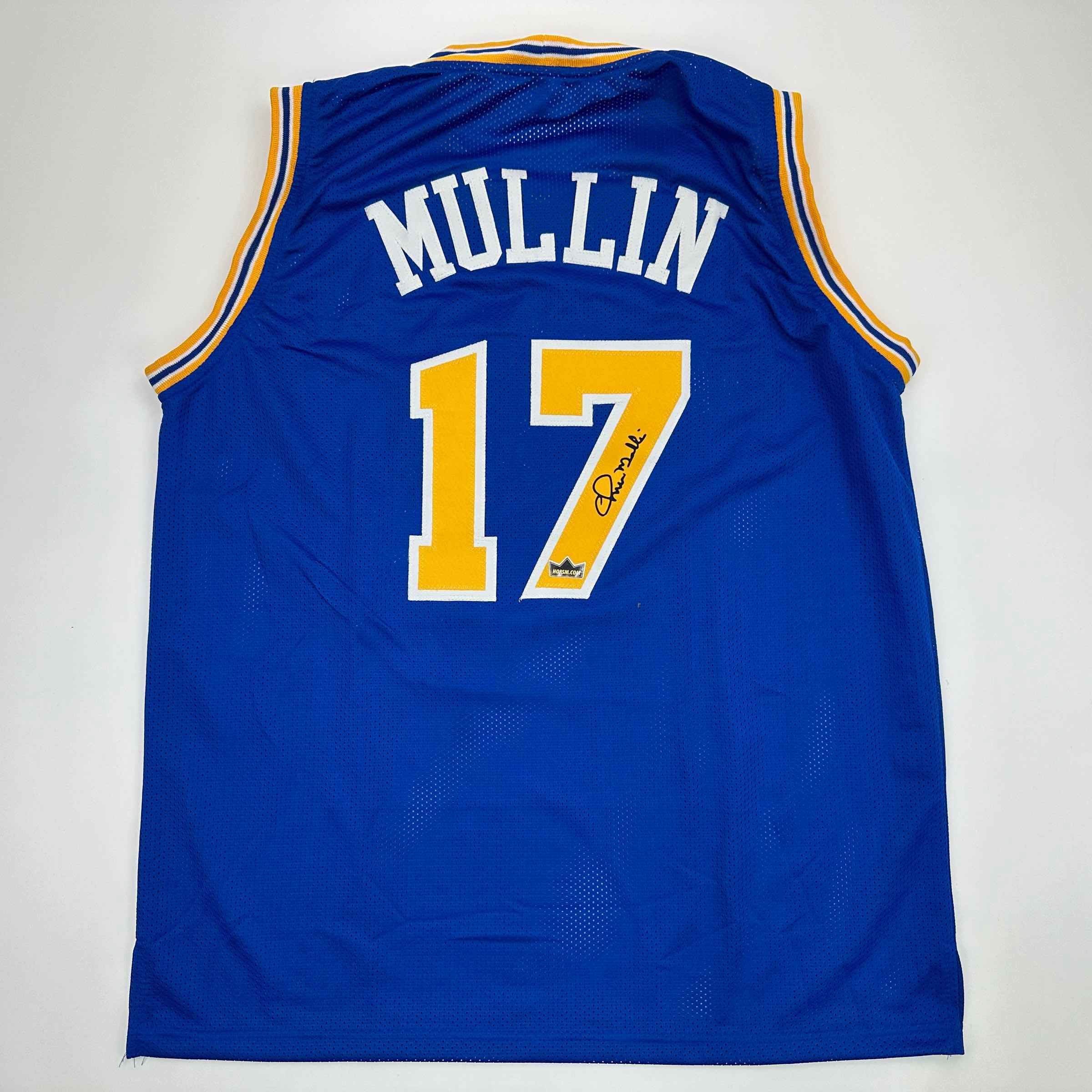 Facsimile Autographed Chris Mullin Golden State Blue Auto Jersey Size Men's XL