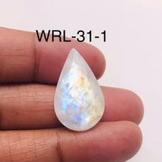 White Rainbow Moonstone Facetted Cut Stone Pear Shape Gemstone-WRL-31-1